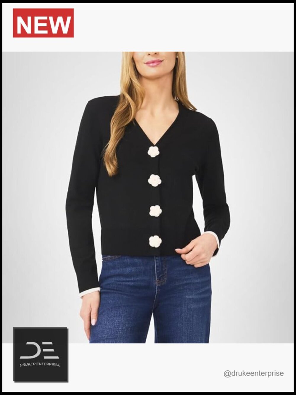 Crochet Floral Button Front Cardigan - Women's Knit Sweater